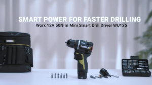 WORX WU135 12V Brushless Cordless Drill Driver Electronic Smart Clutch Screwdriver 50Nm High Torque Beep Buzzer Power Tool Mini Drill