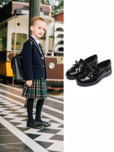 Belle | Black Leather Loafer Shoes For Big Kids Soft Sole British Style