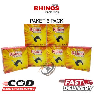 (6 KOTAK )PAKET GROSIR KLEM KABEL LISTRIK PAKU BETON 7 MM 1 KOTAK ISI 50 PCS RHINOS/CABLE CLIPS 7 MM