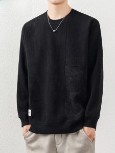 HENGYUANXIANG | Hengyuanxiang Mens Fleece Lined Thickened Knitted Sweater Fashionable Urban Style Winter Base Layer Clothing Comfortable Polyester Fiber