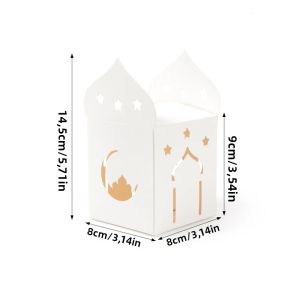 10/20 Chiếc Ramadan Eid Mubarak Kẹo Bao Bì Hộp Ngôi Sao Rỗng Mặt Trăng Hồi Giáo Hồi Giáo Dự Tiệc Cung Cấp Giấy Kraft Bánh Quy Túi Quà Tặng
