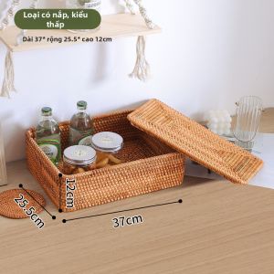 Giỏ Đựng Nắp Dệt