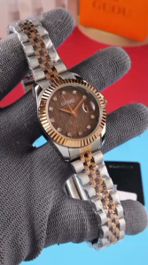 Paket Box Exclusive + Paperbag / Jam Tangan Guou Diamond Grigi VA-958SAA / Jam Tangan Fashion Wanita Tali Rantai Diameter 31 cm