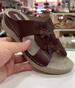 Max2 - Women’s PU Low-Heel Sandal with Stitching | Comfortable & Durable | 5cm Heel Height | Lightweight | Anti-Slip