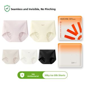 Aimo | Seamless Ice Silk Sports Yoga Fitness Briefs Womens Summer Thin Triangle Panties Comfortable Breathable Underwear