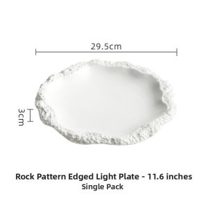 YOGEHOME | Rock Texture Ceramic Shallow Plate for Home Use