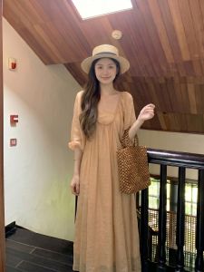 CHOUXIE | Unique Gorgeous French Puff Sleeve Long Dress