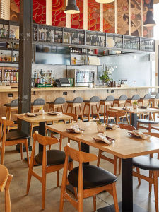 Solid Wood Western Restaurant Table and Chair Chinese Restaurant Japanese Sushi Restaurant Restaurant Tea Restaurant Deck Sofa Combination