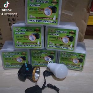 Senter Kepala Valescom 50Watt VL-50S cahaya putih Plus Bohlam  Headlamp Senter Kepala Led super terang ada bonus bohlam