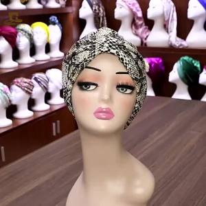 Women Printed Cap Muslim Hijab Hair Accessories Satin Cap Chemo Cancer Cap Household Use Cap