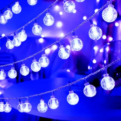 LED Bubble Ball String Lights Golden Glow Battery/USB Operated Indoor Fairy Lights for Wedding Holidays New Year Decorations