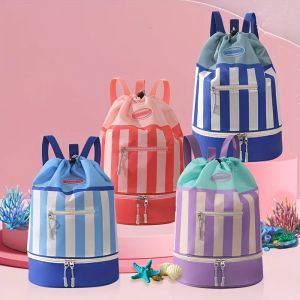 Childrens Swimming Backpack Swimming Bag Portable Beach Backpack Outdoor Travel Toiletries Storage