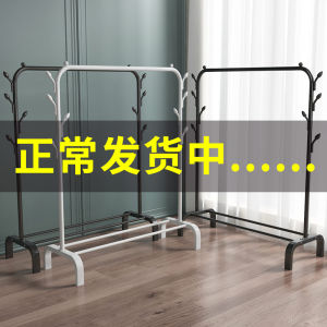 Simple Foldable Floor-Mounted Clothes Drying Rack Bedroom Home Use Multi-Function Iron Pipe Clothesline Storage Organizer