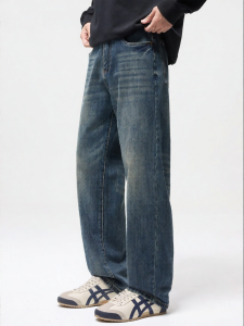 Wood soon | Fashionable Men Straight Leg Flared Jeans 2025 Autumn Winter