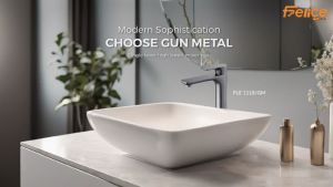 FLE 118/GM High Basin Mixer Tap Gun Metal