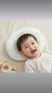 Lavikit Infant Liner Luft Pillow – Reversible Tencel Mesh & Cotton Baby Head Pillow Breathable 3D Fiber Even Head Shape Support Hypoallergenic All-Season Newborn Pillow