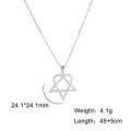 Cazador Heart Pentagonal Pendant Necklace For Women Geometric Stainless Steel Chain Necklaces Jewelry Wholesale 2024 New Arrival. 