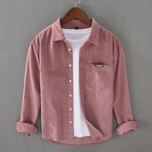 Big Sale Leak-Picking Japanese-Style Retro Corduroy Long Sleeves Shirt Men Autumn Loose Corduroy Couple Shirt Coat Tide
