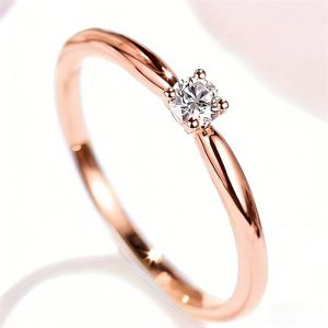 Huitan Single Cubic Zirconia Proposal Ring for Women Bridal Wedding Band Trendy Simple Style Engagement Accessories Jewelry