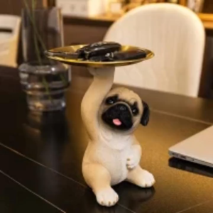 Cute Bulldog Desk Clutter Box Entrance Key Storage Tray Home Decoration Dog