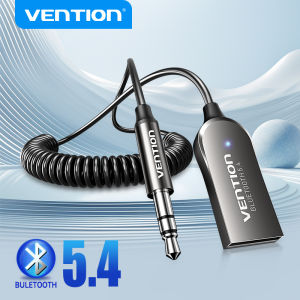 Vention Aux Adapter Bluetooth 5.4 Wireless Car Bluetooth Receiver USB to 3.5mm Jack Audio Music Mic Handsfree for Car Speaker