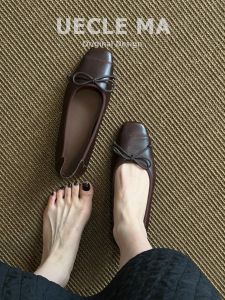 MASHUJIA | Soft Sheepskin Vintage French Flat Shoes