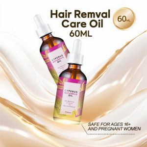 Hair Removal Oil 60ml - Natural Hair Growth Inhibitor with Jojoba & Almond Oil Gentle Formula for Smooth Skin All Skin Types