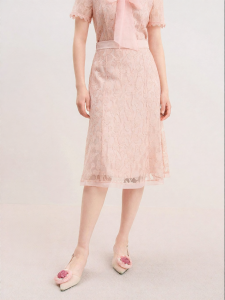 Koradior | Elegant Embroidered High-Waist Skirt