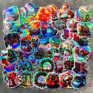 41ชิ้นต้นคริสต์มาสน่ารักคริสต์มาสซานตาคลอสกราฟฟิตีสุดสร้างสรรค์สติกเกอร์เลเซอร์ DIY แล็ปท็อปตู้เย็นกระเป๋าโทรศัพท์ของขวัญตกแต่ง Stiker Buku Kliping