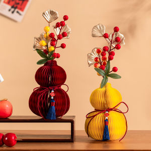 YUEXIAOQI | Housewarming Decorations Paper Folding Lucky Gourd Desk Ornament