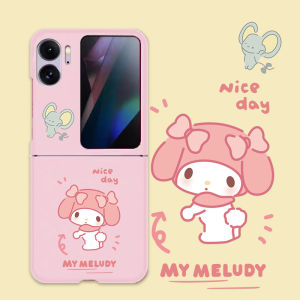 Melody Oppo Find N3 Flip Phone Case Foldable Screen Full Cover Matte Finish Skin like Cute Cartoon Creative Personality New Model