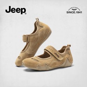 Jeep niche Baotou Mary Jane sandals womens 2025 summer new retro soft sole versatile flat shallow mouth shoes
