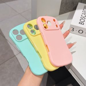 Korea Oval Soap Soft Silicone Candy Color Phone Case For iPhone 17 Air 16 15 14 13 12 11 Pro Max Cute Glossy Simple Color Cover