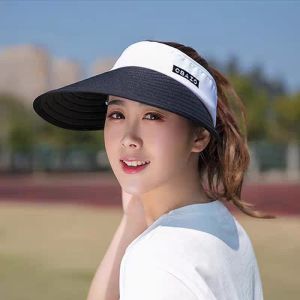 Topi Visor Lipat Topi Pelindung Sinar Matahari Topi Golf Topi Pantai Anti UV Topi Wanita Fashionable
