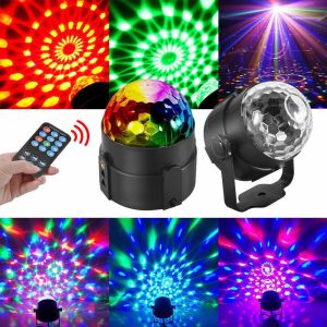 Sound Sensor Activated Party LED Disco Lights with Remote Control Dj Lights 7 Modes Adjustable Mood Lights