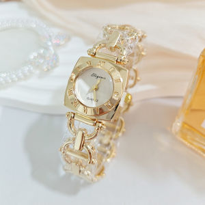 Retro Quartz Watch For Women Elegant Roman Number Dial Ladies Bracelet Strap Watch Woman Waterproof High Quality