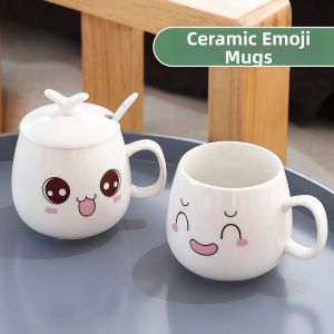TEKANAI | Creative Ceramic Cup With Lid and Spoon