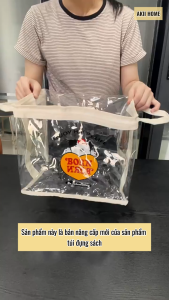 Túi đựng sách vở truyên thú bông chất liệu PVC dày chống thấm nước và chống bụi bẩn in hoạt hình mới gấp gọn TD146