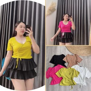 Áo thun nữ bigsize Tay ngắn dáng dài qua rốn hack dáng che bụng Lên Phom Cực Xinh G9