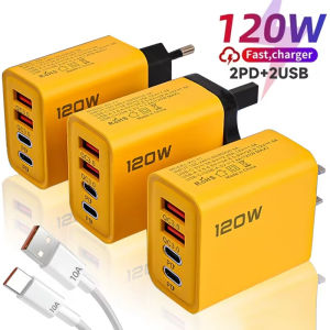 EKLEVA 120W Fast Charger Type-C PD 4 Ports Fast Charging Charger EU/US Plug Quick Charge 3.0 Travel Charger Adapter For iPhone Samsung