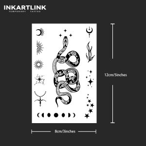 Snake Henna Temporary TattooLasts To 15 Days New Technology Magic Waterproof Semi Permanent Sticker.