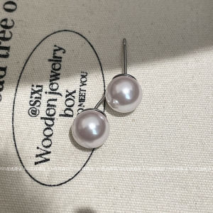Purplish Pearl Silver Earrings Womens Fashion Elegant Ear Jewelry Hole Protection Lightweight Hoop Earrings Korean Style