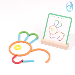 [SG] Montessori Wooden Sticks & Rings Puzzle| Game  Early Childhood Educational Toys