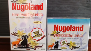Nugoland Susu Bubuk Kambing Etawa rasa Vanila 200 gr Kemasan Sachet