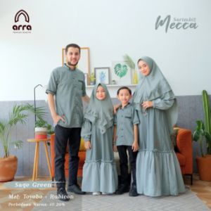Sarimbit Keluarga 2024 Terbaru Baju Lebaran 2024 Couple Keluarga Arra Sage Green Ukuran Mini sampai Jumbo XS S M L XL XXL 3XL 4XL