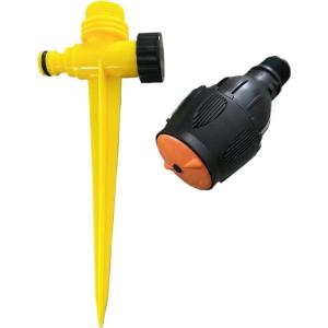 Garden Sprinkler Head with Ground Spike Base Automatic Rotating Sprinkler 360 Degree Garden Watering Nozzle Gardening Irrigation