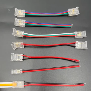 10PCS Sambungan Konektor LED Strip 8mm 2Pin Model Lurus Kabel L Conector Sambungan LED Strip COB Mudah Digunakan