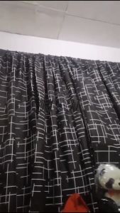 Black Curtain Sale for Window Door Cotton Curtains Dark Blue Kurtina Simple Design Print Home Living 1PC 100X210cm COD
