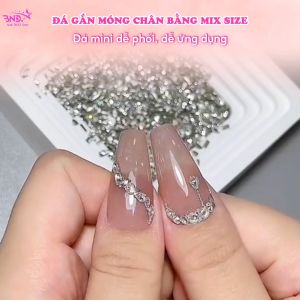 Đá khối chân bằng mix size trang trí móng - Set 100 viên đá chân bằng mix đa dạng kiểu dáng làm nail siêu sáng (1 set 100 viên) Nailbnd