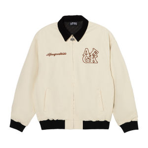 a Few Good Kids Autumn Winter Detroit Embroidered Cotton Jacket American Retro Style Youth Fashion Outerwear Long Sleeve Zipper Closure